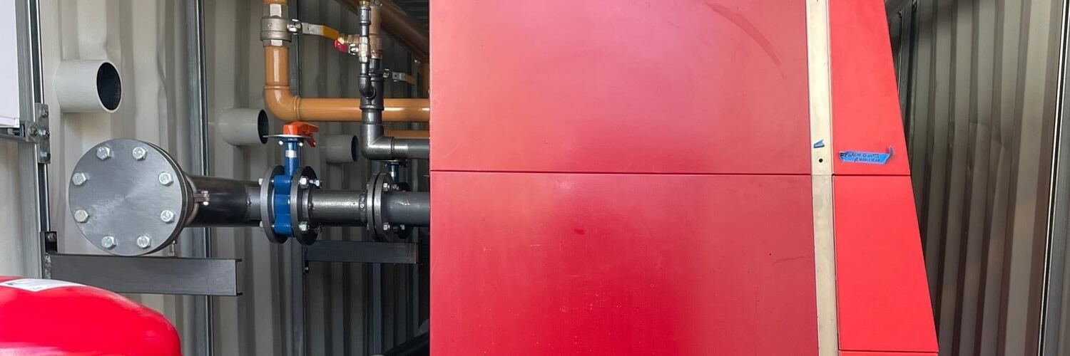 Containerised gas-fired boiler plant for hire